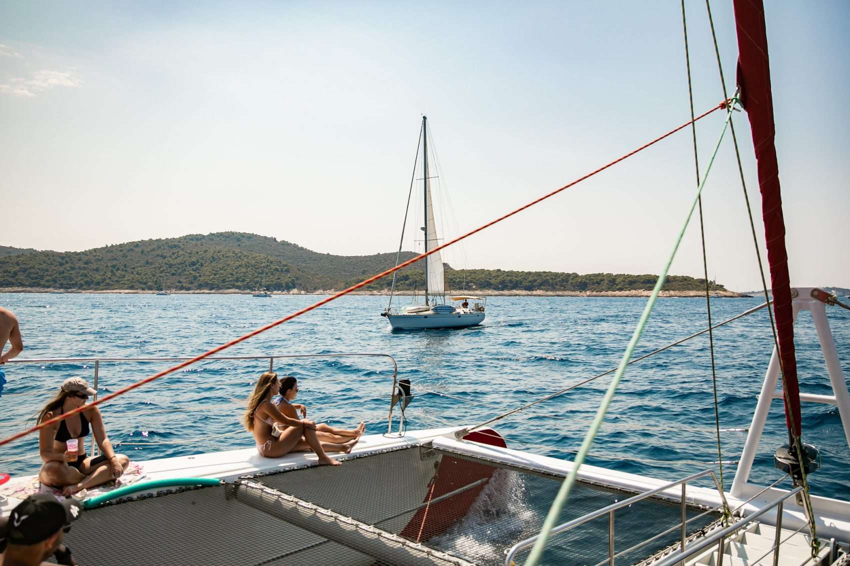 Catamaran sail near Split